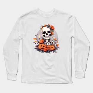 Halloween Skull Terror Long Sleeve T-Shirt